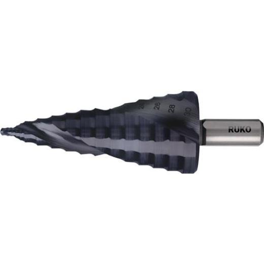 Stufenbohrer ULTIMATECUT Bohrber.8-30mm HSS RUnaTEC Spiralnut Z.2 Stufen 12 RUKO
