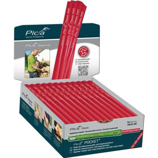 Zimmermannsbleistift Pica Classic 540 L.30cm 2H ungespitzt PICA | 100 Stück