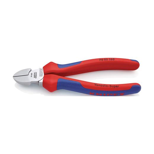 Seitenschneider L.140mm Kopf verchr.m.Mehrkomp.-Hüllen KNIPEX