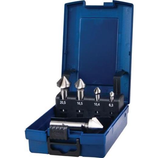 Kegelsenkersatz DIN 335C 90Grad 6,3-25mm HSS 5-tlg.Ku.-Kass.TECWERK