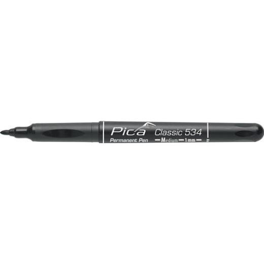 Permanentmarker Pica CLASSIC schwarz Strich-B.1mm Rundspitze PICA | 10 Stück