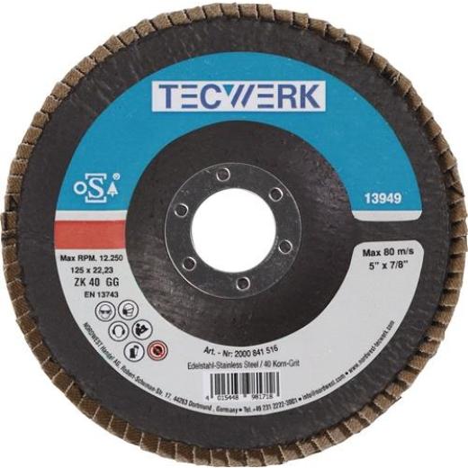 Fächerscheibe D.125mm K.80 fl.INOX ZK TECWERK | 10 Stück