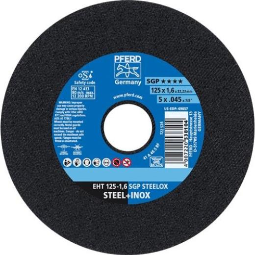 Trennscheibe SGP STEELOX D125x1,6mm ger.INOX Bohr.22,23mm PFERD | 25 Stück