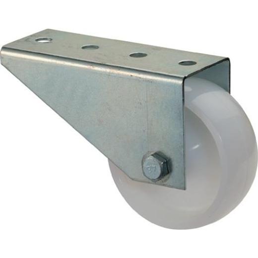 Torbockrolle D.80mm Trgf.50kg m.Platte Ku.BS ROLLEN