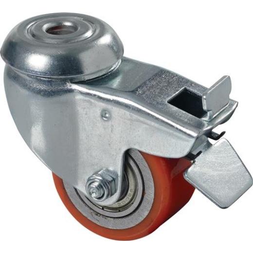 Lenkrolle m.Festst.D.50mm Trgf.120kg kompakt PU BS ROLLEN