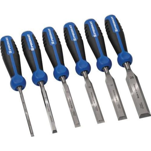 Stechbeitelsatz 6,10,12,16,20,26mm 2-K Heft.m.Schlagknopf 6-tlg.Krt.TECWERK