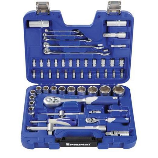 Steckschlüsselsatz 60-tlg.1/4+1/2 Zoll SW 4-32mm Z.20/36 6KT TECWERK