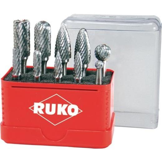 Frässtiftsatz Schaft-Ø 6 mm 10tlg.HM ZYA-ST/WRC/SPG/RBF/KUD RUKO