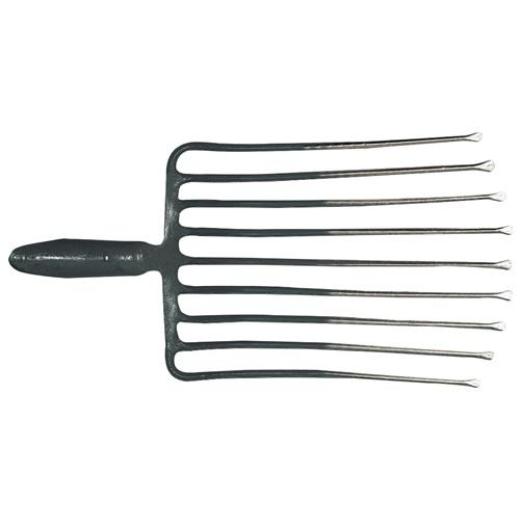 Steingabel 9,Zinken-L.330mm m.Federdülle,o.Stiel Stahl,rot-silber lack.KRUMPHOLZ