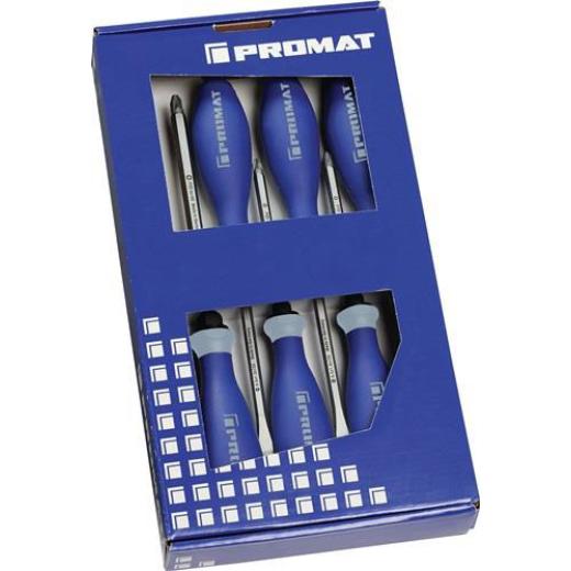 Schraubendrehersatz 6-tlg.Schlitz/PH 3K-Griff 6-Kant-Klinge/Ans.TECWERK