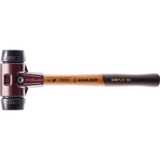 Schonhammer SIMPLEX L.490mm Kopf-D.80mm mittelh.HO Gum.schwarz HALDER