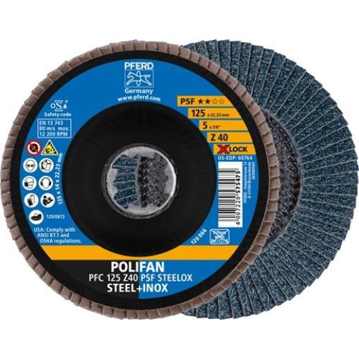 Fächerscheibe X-LOCK PSF Z STEELOX D.125mm K.40 kon.INOX ZK Z PFERD | 10 Stück