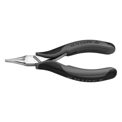 Elektronik-Greifzange Gesamt-L.115mm ESD flachbreite Backen spiegelpol.Form 1
