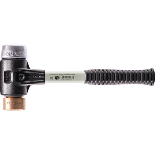 Schonhammer SIMPLEX L.330mm Kopf-Ø 40mm hart Fibergl.Stahlguss Ku./Weichme.si.