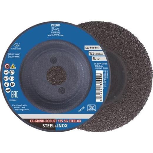 Schleifscheibe CC-GRIND-ROBUST SG STEELOX D125xSmm STA/VA Bohr.22,23mm PFERD | 10 Stück
