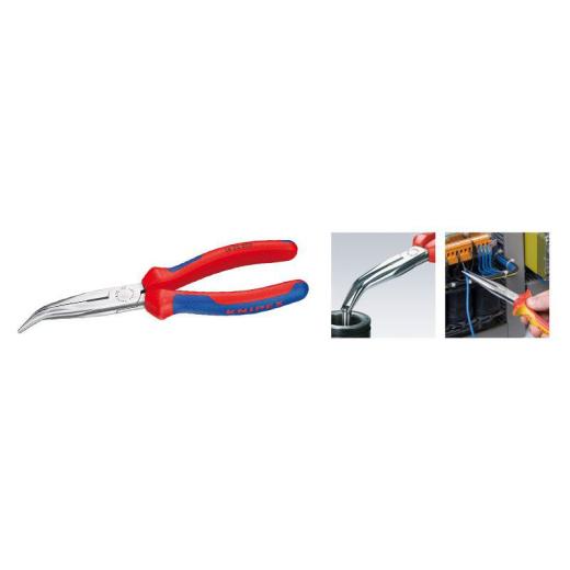 Flachrundzange L.200mm pol.40Grad gew.Comfort-Griff KNIPEX