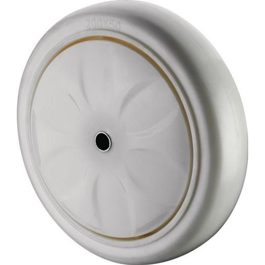 Ersatzrad D.200mm Trgf.750kg Ku.weiß Achs-D.12,5mm Nabenl.59mm BS ROLLEN