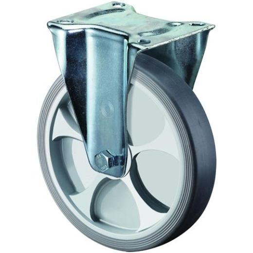 Bockrolle D.125mm Trgf.120kg thermopl.Ku.Platte L104xB80mm BS ROLLEN