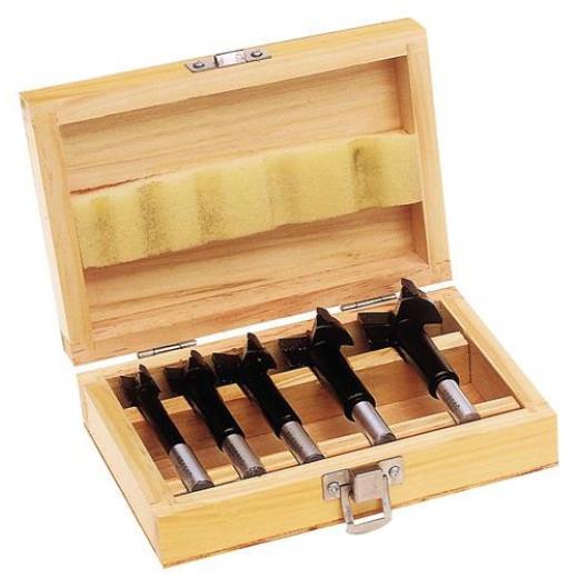 Kunstbohrersatz 5-tlg.hartmetallbestückt - Ø 15,20,25,30,35 mm Holzkasette TECWERK