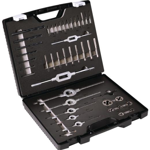 Gewindeschneidzeugsatz M3-M12 44tlg.HSS Ku.-Kass.TECWERK