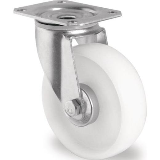 Lenkrolle D.125mm Trgf.200kg PA Platte L105xB80mm TECWERK