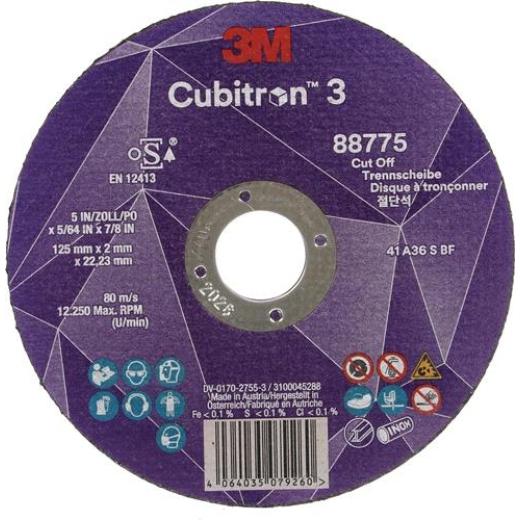 Trennscheibe Cubitron™ 3 D125x2mm ger.3M™ Cubitron™ 3 Bohr.22,23mm 3M | 25 Stück
