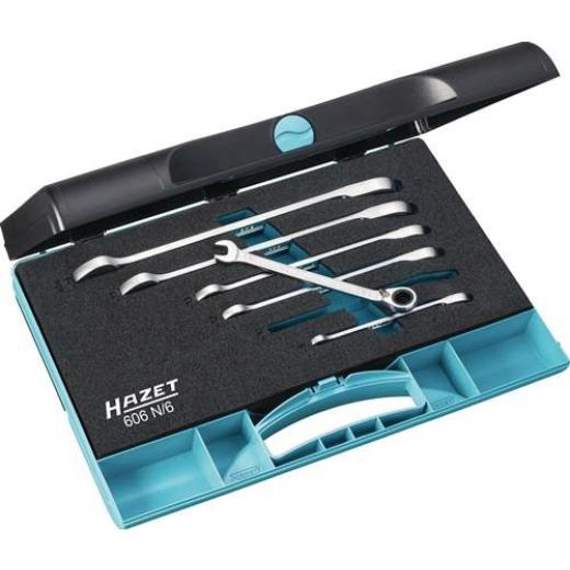 Knarrenringmaulschlüsselsatz 606N/6 6-tlg.SW 8-19mm abgew.HAZET