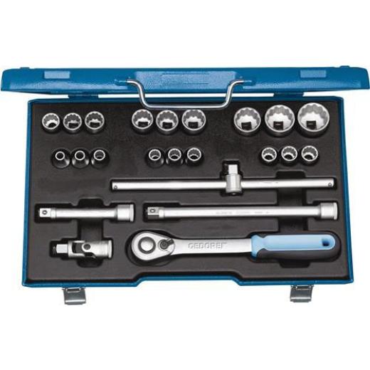 Steckschlüsselsatz D19 EMU-20 23-tlg.1/2 Zoll SW 8-32mm Z.60 12KT GEDORE