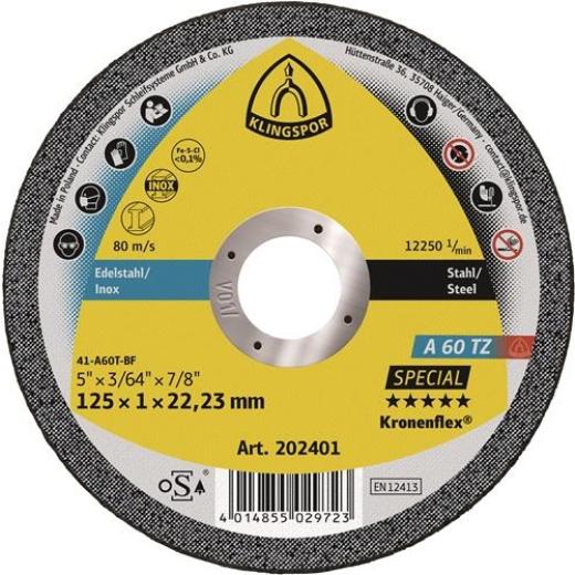 Trennscheibe A 60 TZ Special D115x1mm ger.INOX Bohr.22,23mm KLINGSPOR | 25 Stück