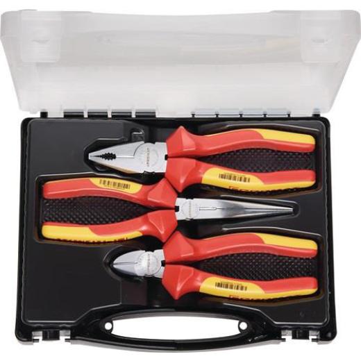 Zangensatz Inh.3tlg.VDE verchr.Ku.-Koffer TECWERK