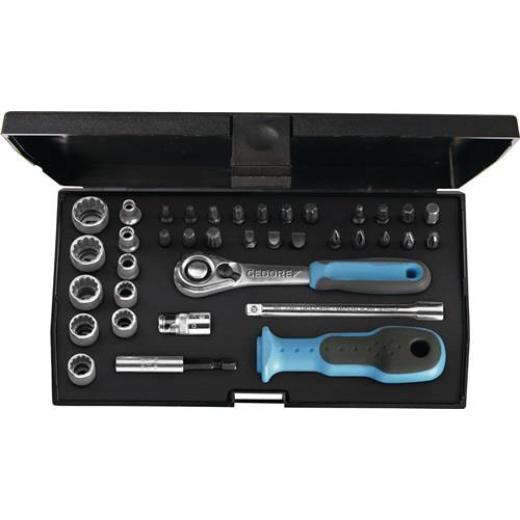Steckschlüsselsatz D 20 KAU-20 37-tlg.1/4 Zoll SW 3/16-1/2 Zoll Z.40 12KT GEDORE
