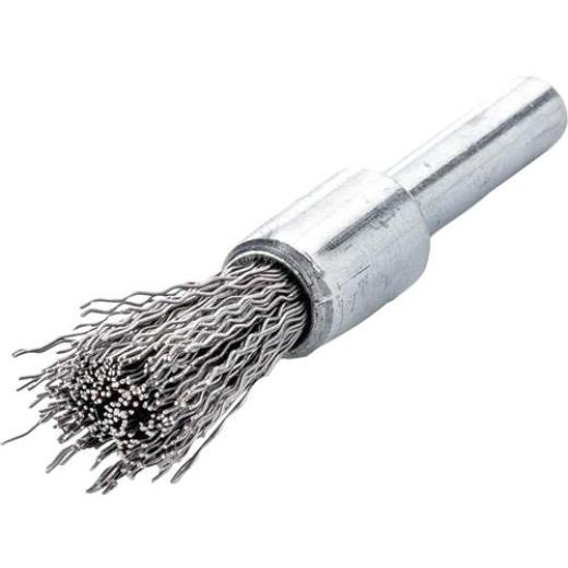 Pinselbürste D.12mm Schaft 6mm Drahtstärke 0,3mm VA 20000min-¹ LESSMANN