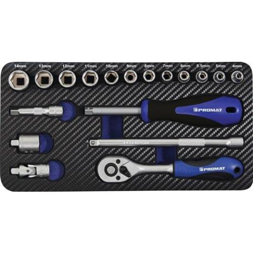 Steckschlüsselsatz 18-tlg.1/4 Zoll SW 4-14mm Z.20 6KT TECWERK