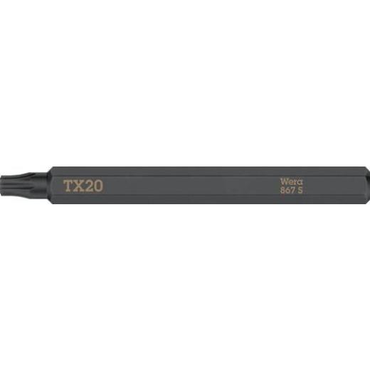Bit 867 S TORX 20x70 mm | 1/4 Zoll TORX 20x70 mm | Länge 70 mm | WERA | 5 Stück