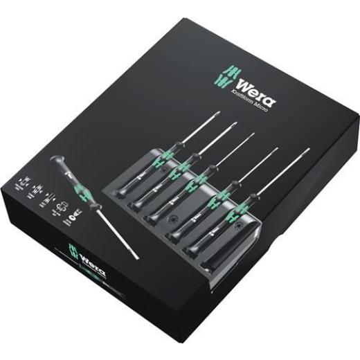 Feinmechanikerschraubendrehersatz 2035/6 A 6tlg.Schlitz/PH WERA