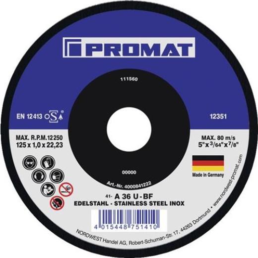 Trennscheibe D125x1mm ger.Keramikkorn Bohr.22,23mm TECWERK | 25 Stück