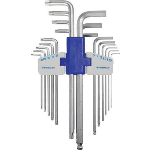 Winkelschraubendrehersatz 18-tlg.Ku.-Halter SW 1,5-10 mm-T10-T50 TW