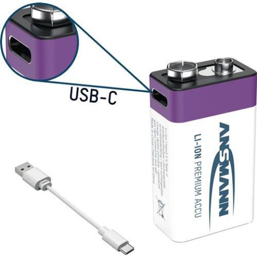 Akkuzelle 9V 340 mAh ANSMANN