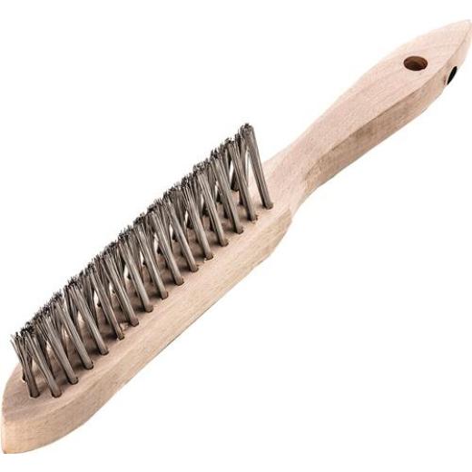 Kehlnahtbürste L.290mm 0,35mm rostfr.Draht Besatz-L.135mm 3-reihig 12 LESSMANN