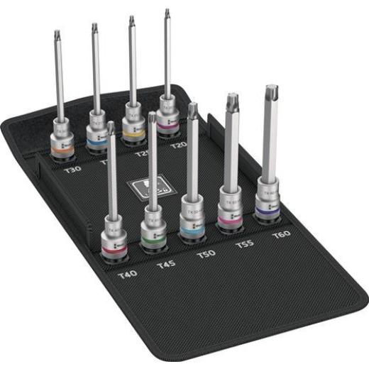 Steckschlüsselsatz 8767 C TORX® HF3 9-tlg.1/2 Zoll T20-T60 WERA