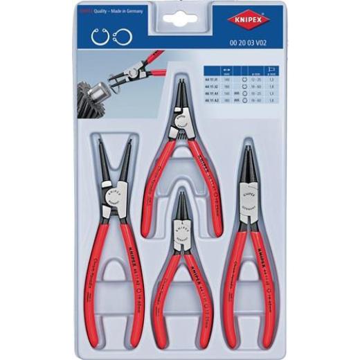Sicherungsringzangensatz 4-tlg.stabile Kunststoffverpackung 10-60mm KNIPEX