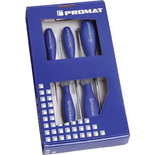 Schraubendrehersatz 5-tlg.Schlitz 3K-Griff Rundkl.TECWERK