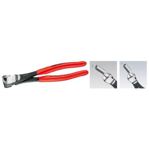 Kraftvornschneider Gesamt-L.140mm Kopf pol.Ku.-Überzug KNIPEX