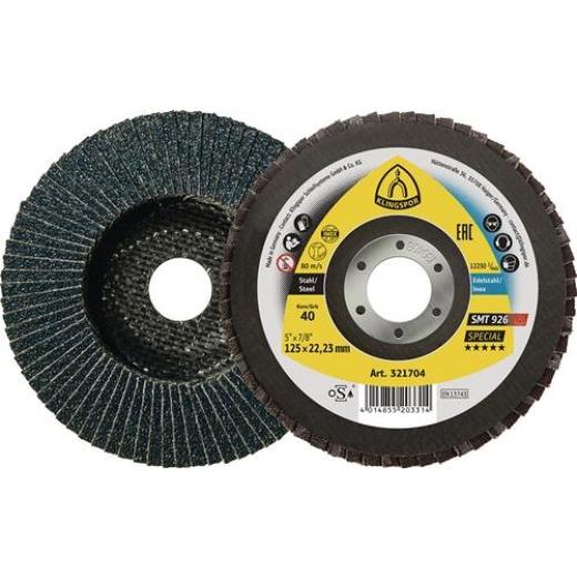 Fächerscheibe SMT 926 Special D.125mm K.80 6Grad gewölbt INOX,STA ZK KLINGSPOR | 10 Stück