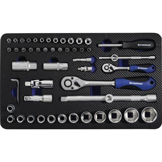 Steckschlüsselsatz 55-tlg.1/4+1/2 Zoll SW 4-32mm Z.72/72 6KT TECWERK