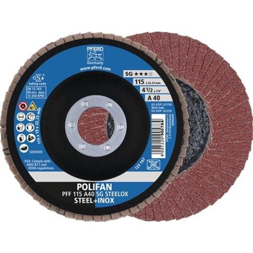 Fächerscheibe POLIFAN A SG STEELOX D.125mm K.80 kon.INOX NK PFERD | 10 Stück