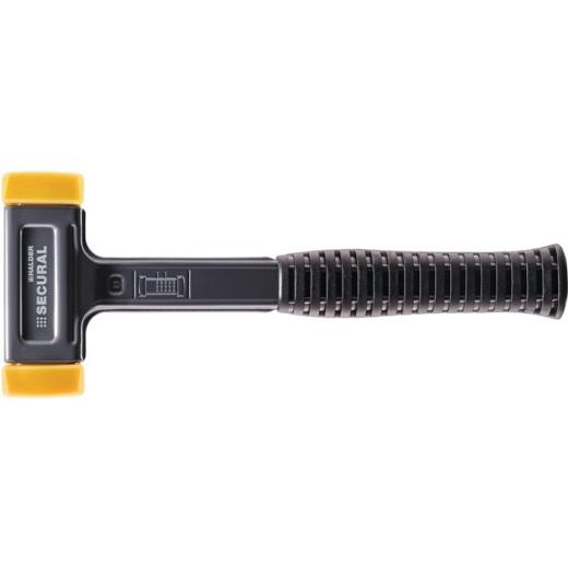Schonhammer SECURAL L.310mm Kopf-D.35x45mm rückschlagfrei mittelh.PU gelb HALDER
