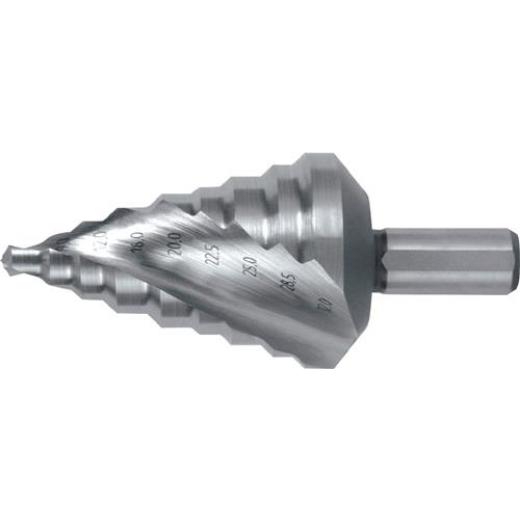 Stufenbohrer Bohrber.6-32mm HSS Spiralnut Z.2 Stufen 9 RUKO