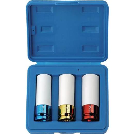 Kraftsteckschlüsselsatz 3-tlg.1/2 Zoll lang,6-kant TECWERK