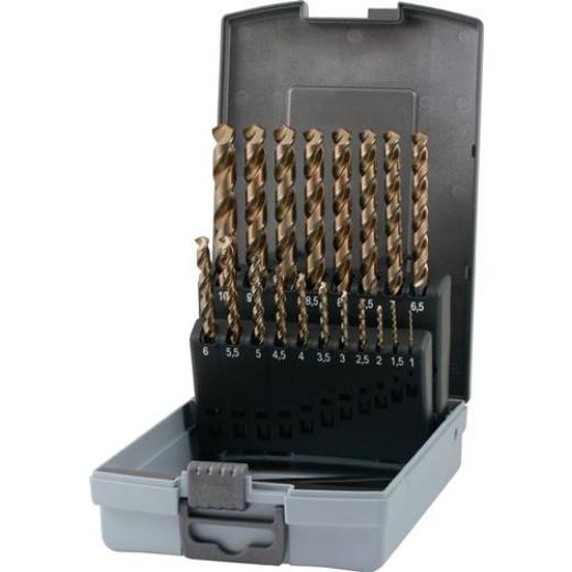 Spiralbohrer-Satz DIN 338 UNI D.1-10x0,5mm HSS-Co5 19-tlg.